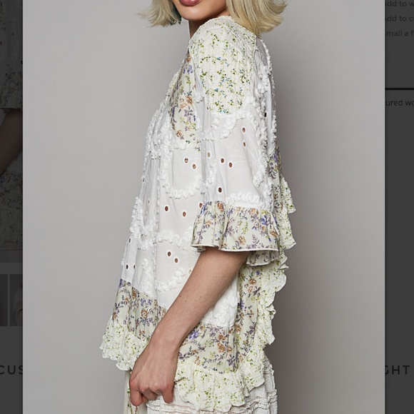 POL Floral Lace Blouse - White and Cream - Picture 4 of 4